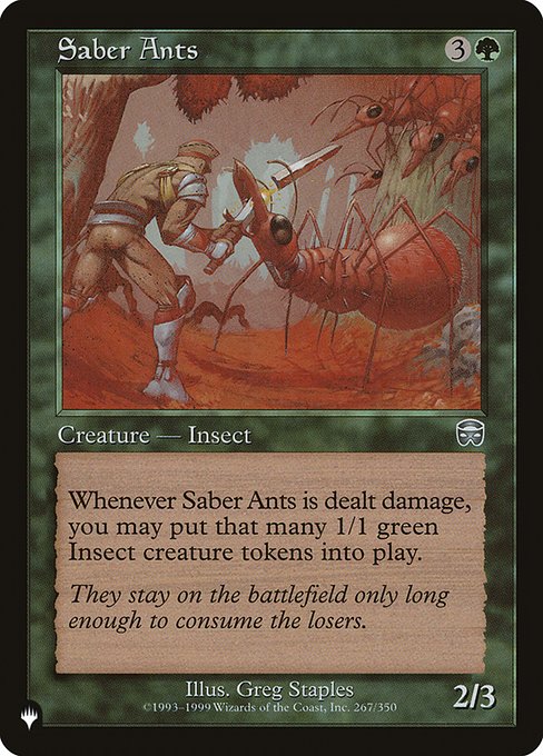 Saber Ants highlighted card art