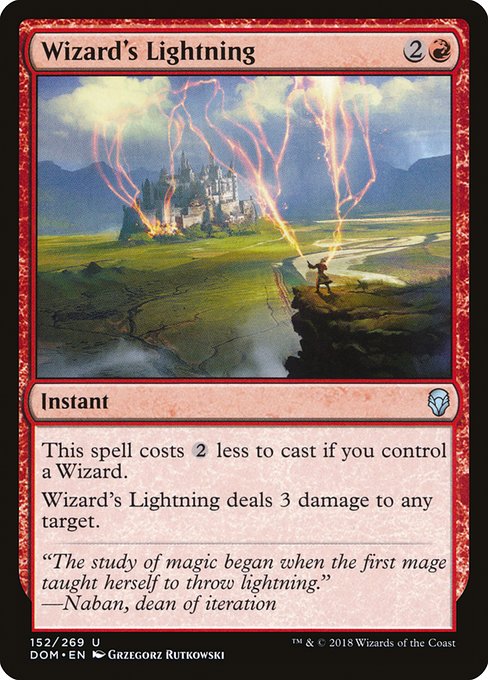 Wizard's Lightning highlighted card art