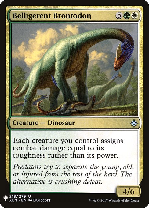 Belligerent Brontodon highlighted card art