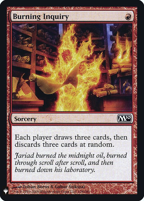 Burning Inquiry highlighted card art