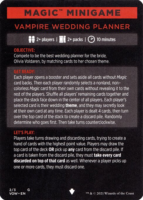 Vampire Wedding Planner // Vampire Wedding Planner (cont'd) from Innistrad: Crimson Vow Minigames
