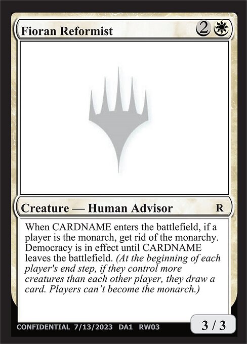 Fioran Reformist highlighted card art