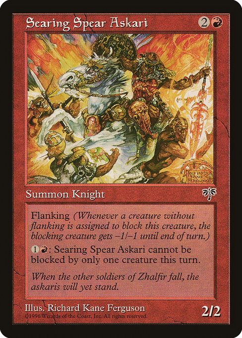 Searing Spear Askari highlighted card art