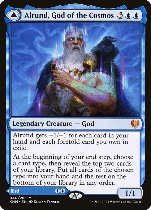 Alrund, God of the Cosmos // Hakka, Whispering Raven from Kaldheim