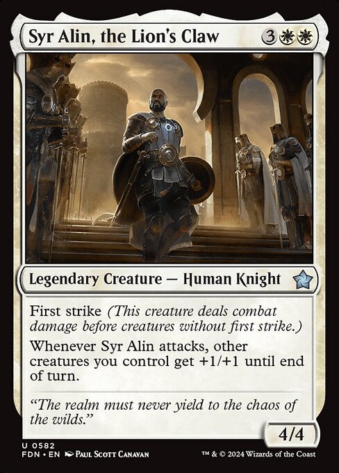 Syr Alin, the Lion's Claw highlighted card art