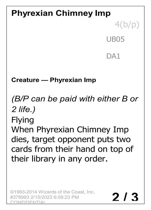 Phyrexian Chimney Imp highlighted card art