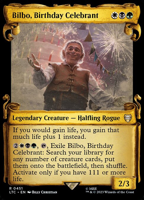 Bilbo, Birthday Celebrant highlighted card art
