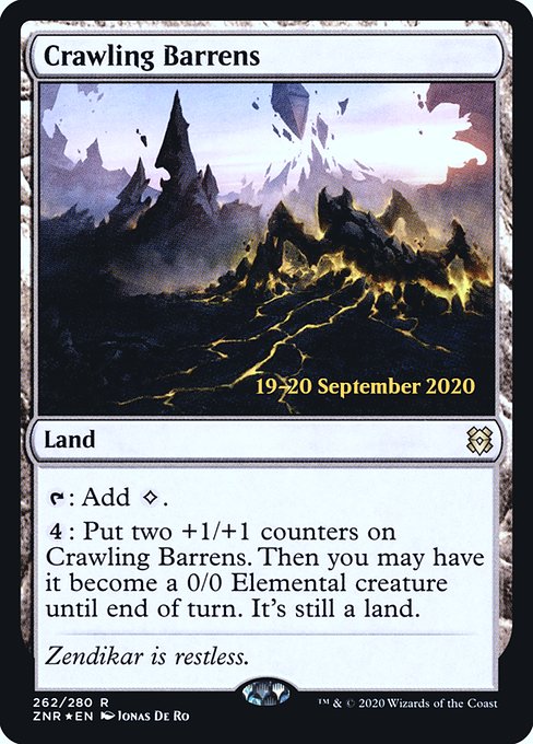Crawling Barrens from Zendikar Rising Promos