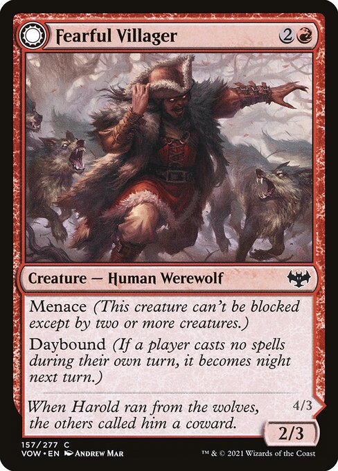 Fearful Villager // Fearsome Werewolf from Innistrad: Crimson Vow