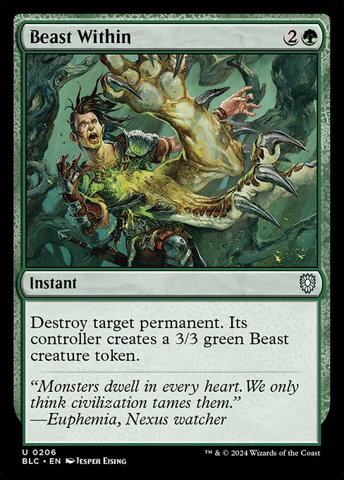 Beast Within from Bloomburrow Commander