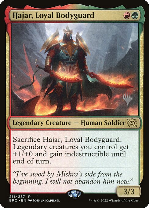 Hajar, Loyal Bodyguard from The Brothers' War Promos