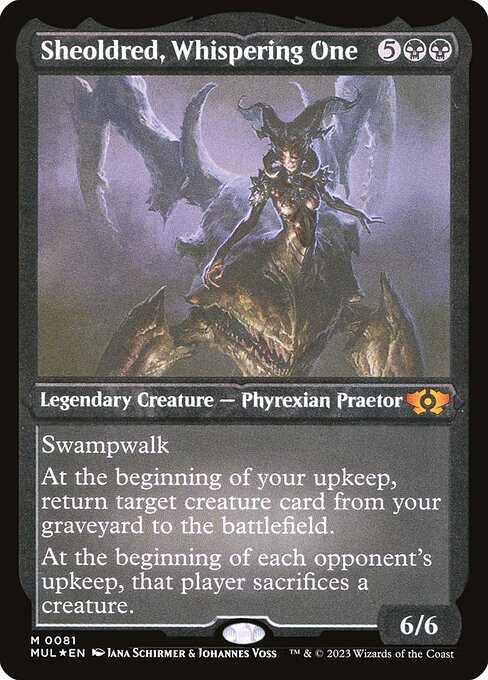 Sheoldred, Whispering One highlighted card art