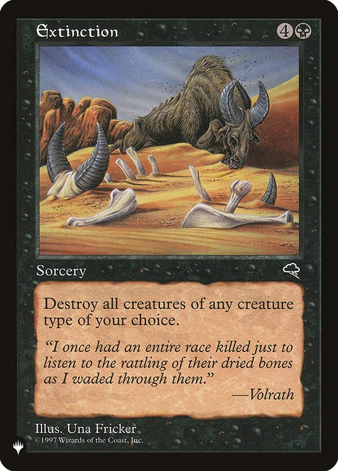 Extinction highlighted card art