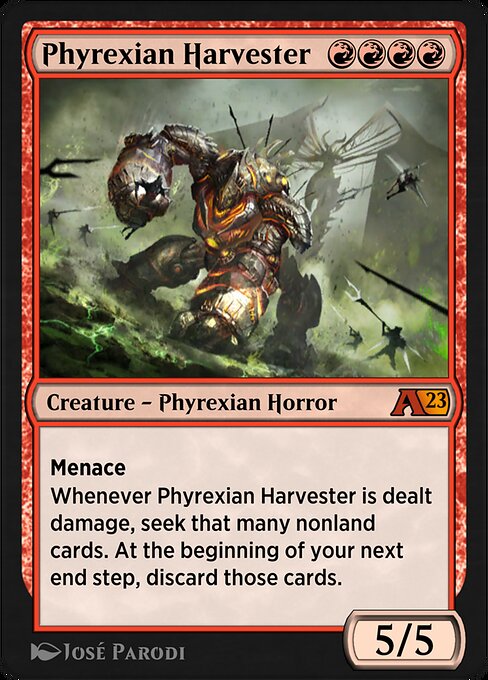 Phyrexian Harvester highlighted card art
