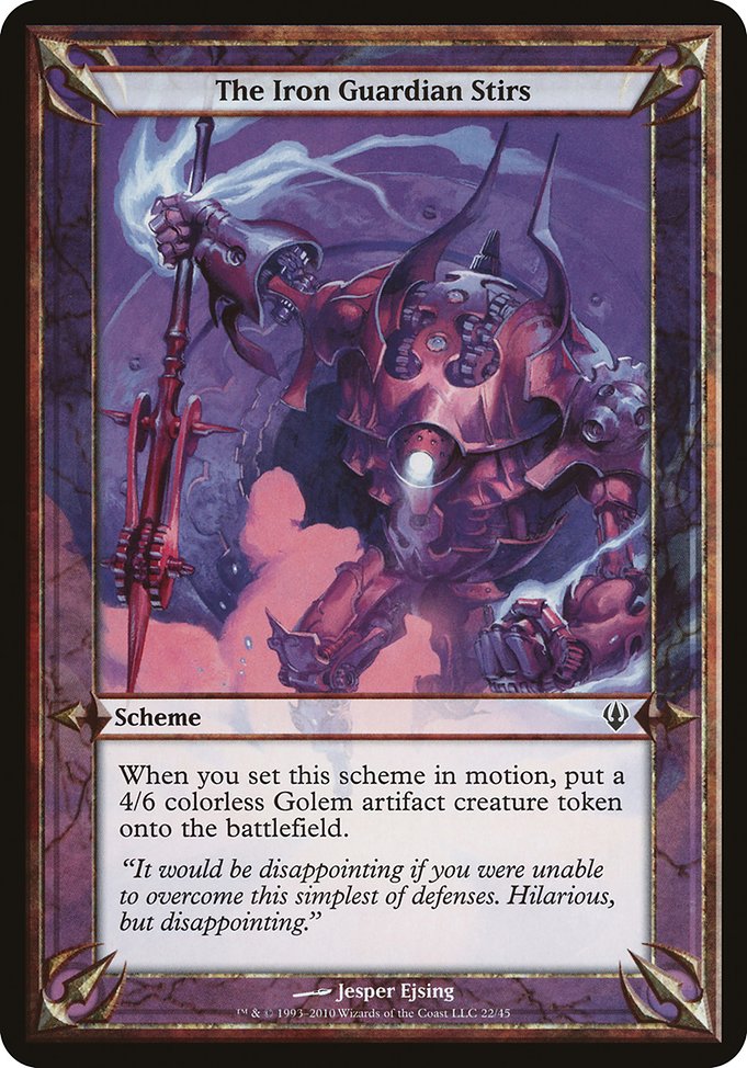 The Iron Guardian Stirs highlighted card art