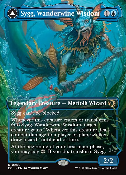 Sygg, Wanderwine Wisdom // Sygg, Wanderbrine Shield from Lorwyn Eclipsed