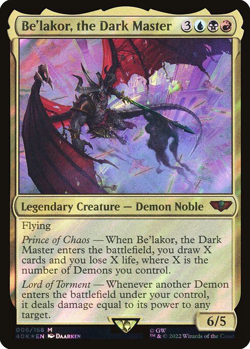 Be'lakor, the Dark Master highlighted card art