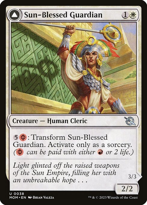 Sun-Blessed Guardian // Furnace-Blessed Conqueror from March of the Machine
