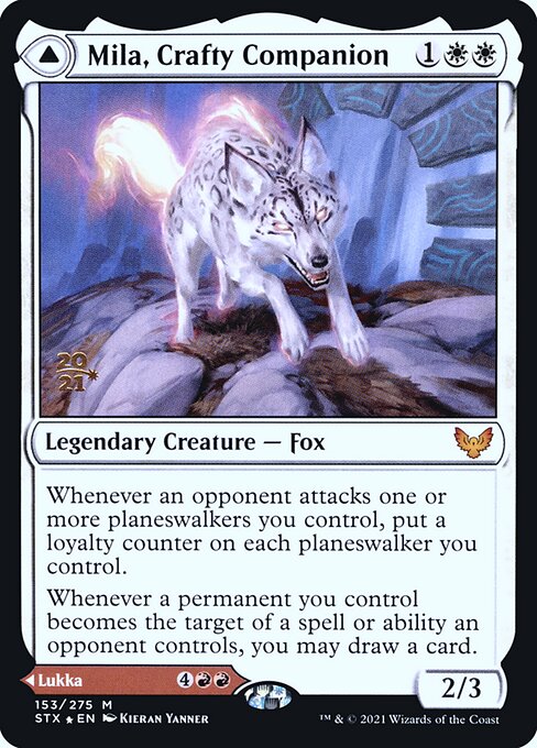 Mila, Crafty Companion // Lukka, Wayward Bonder from Strixhaven: School of Mages Promos
