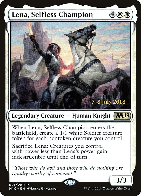 Lena, Selfless Champion from Core Set 2019 Promos