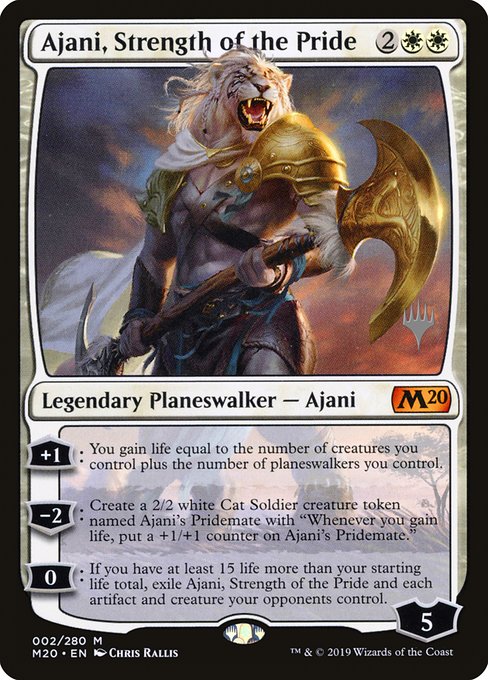 Ajani, Strength of the Pride from Core Set 2020 Promos