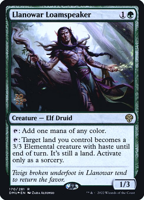 Llanowar Loamspeaker from Dominaria United Promos