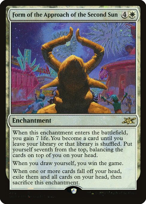 Form of the Approach of the Second Sun from Unfinity