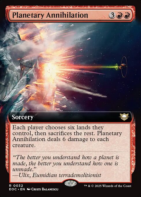 Planetary Annihilation highlighted card art