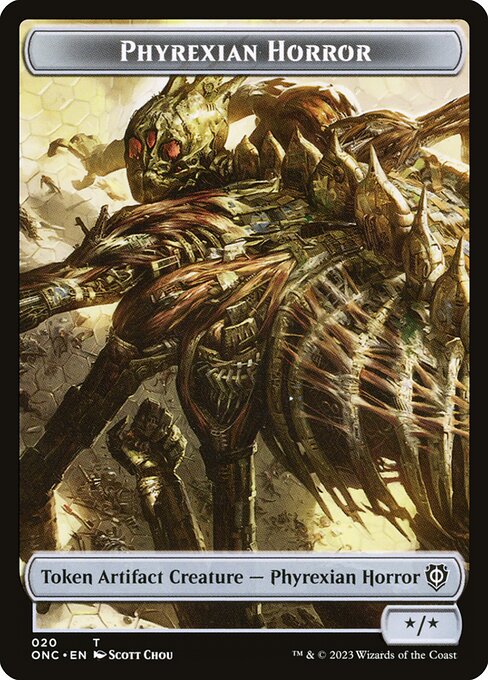 Phyrexian Horror from Phyrexia: All Will Be One Commander Tokens
