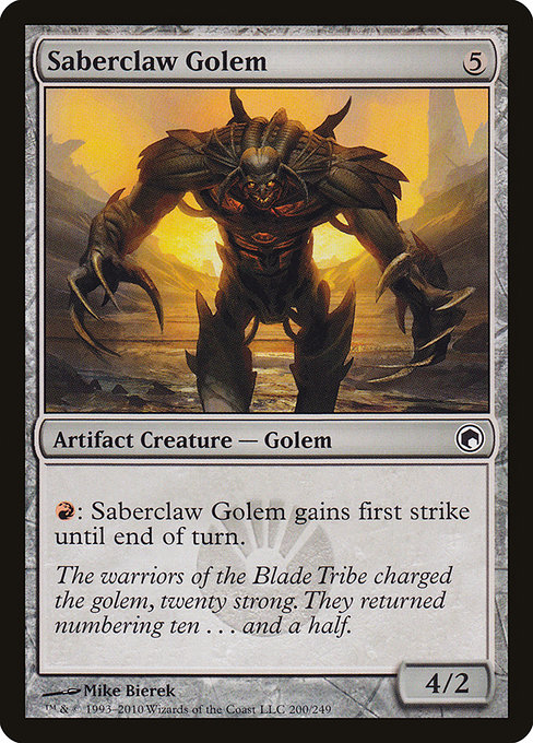 Saberclaw Golem highlighted card art