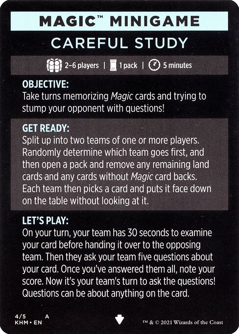 Careful Study (minigame) // Careful Study (cont'd) from Kaldheim Minigames