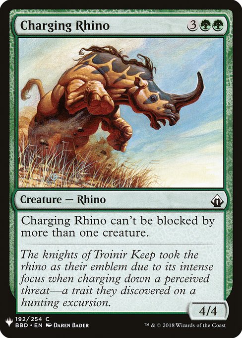 Charging Rhino highlighted card art