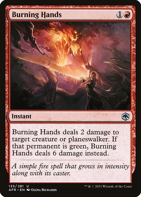 Burning Hands highlighted card art