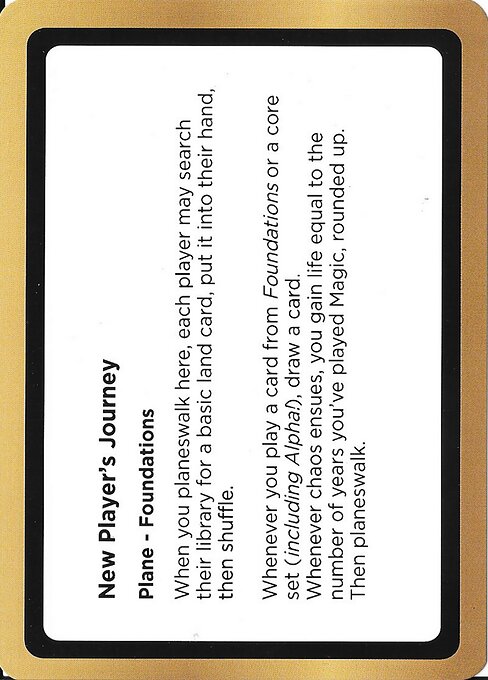 New Player's Journey highlighted card art