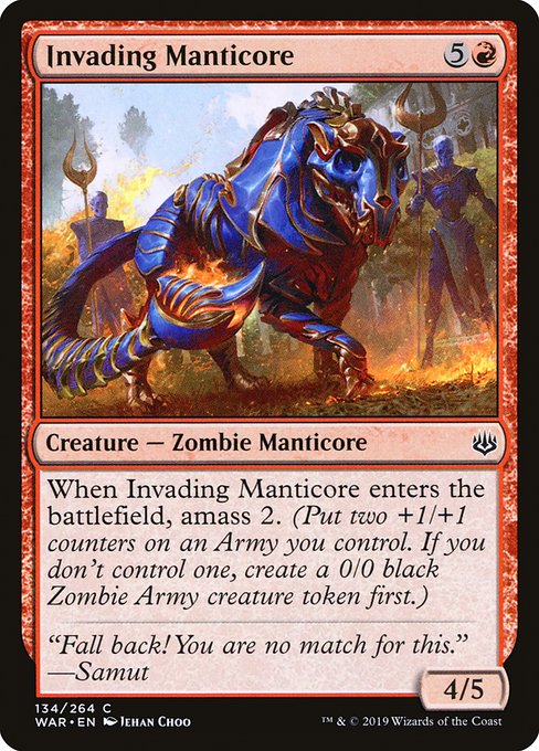Invading Manticore highlighted card art
