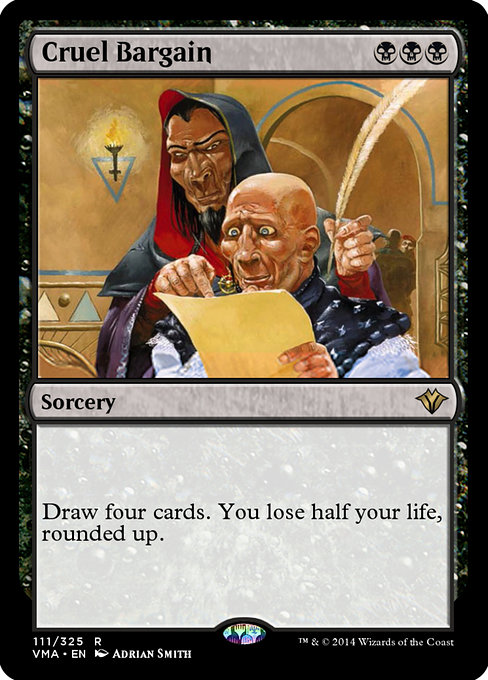Cruel Bargain highlighted card art