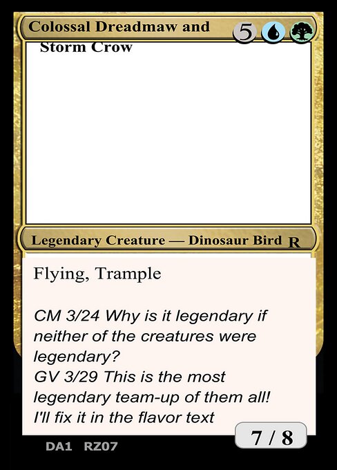 Colossal Dreadmaw and Storm Crow highlighted card art
