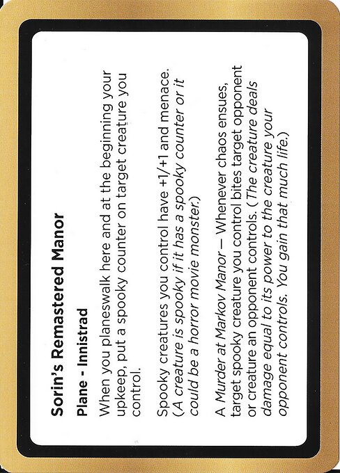 Sorin's Remastered Manor highlighted card art