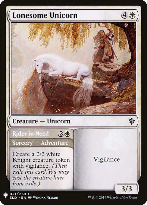 Lonesome Unicorn // Rider in Need highlighted card art