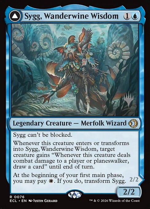 Sygg, Wanderwine Wisdom // Sygg, Wanderbrine Shield from Lorwyn Eclipsed Promos