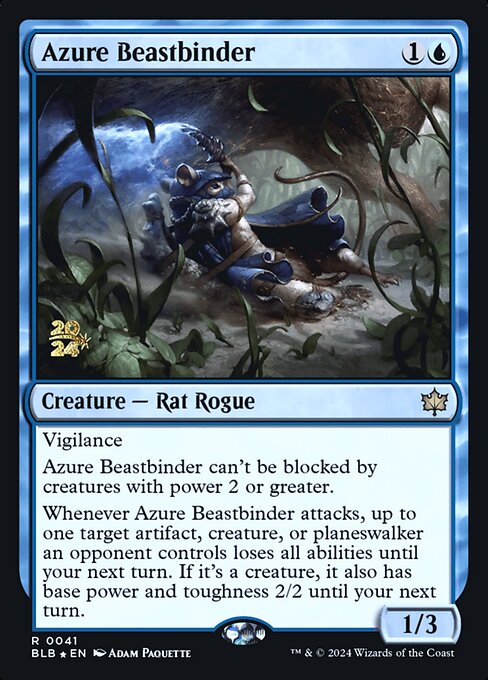 Azure Beastbinder from Bloomburrow Promos