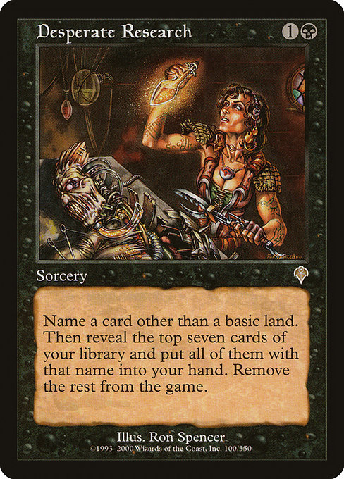 Desperate Research highlighted card art