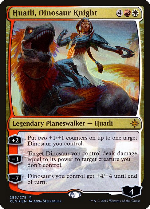 Huatli, Dinosaur Knight highlighted card art