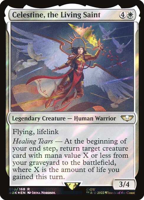 Celestine, the Living Saint highlighted card art