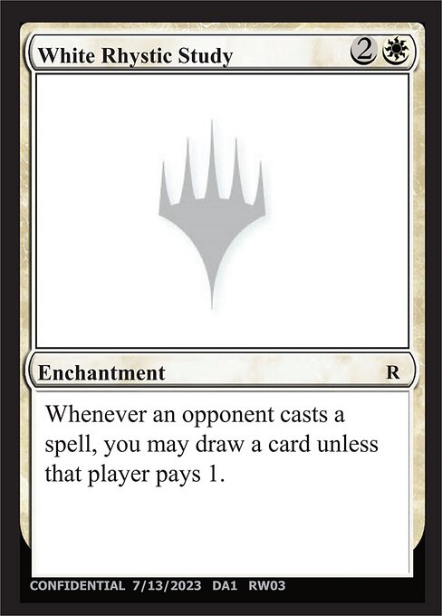 White Rhystic Study highlighted card art
