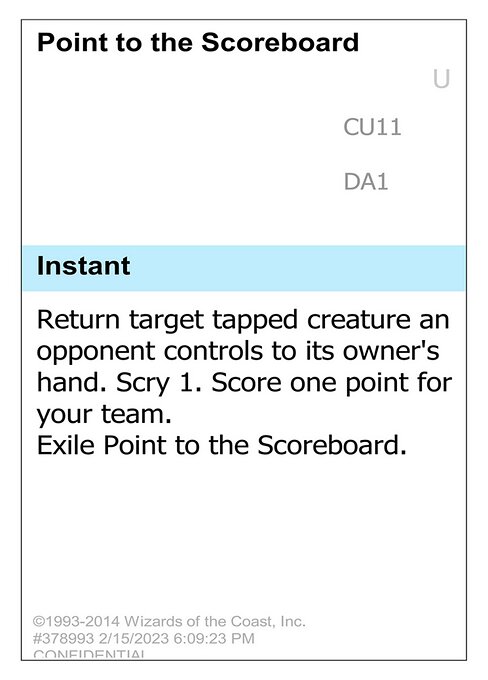 Point to the Scoreboard highlighted card art