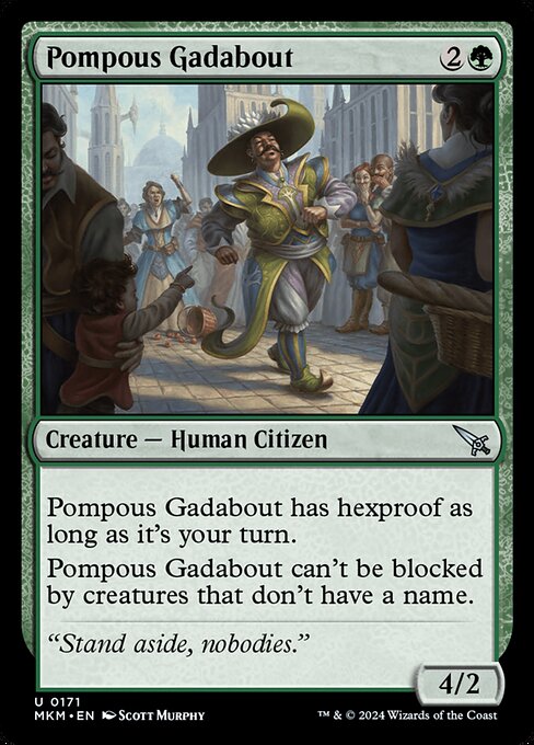 Pompous Gadabout highlighted card art