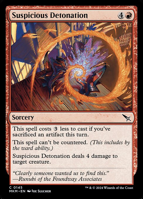 Suspicious Detonation highlighted card art