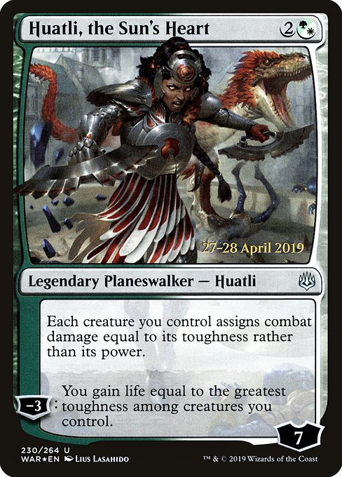 Huatli, the Sun's Heart from War of the Spark Promos