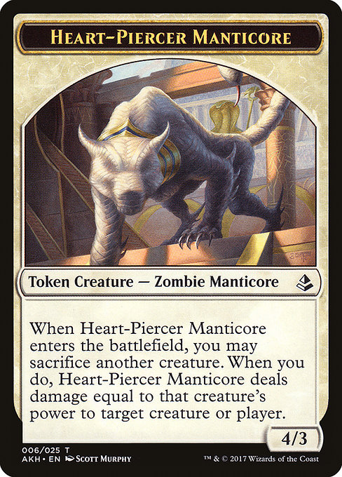 Heart-Piercer Manticore from Amonkhet Tokens